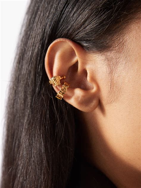 versace ear cuff|versace la medusa earrings.